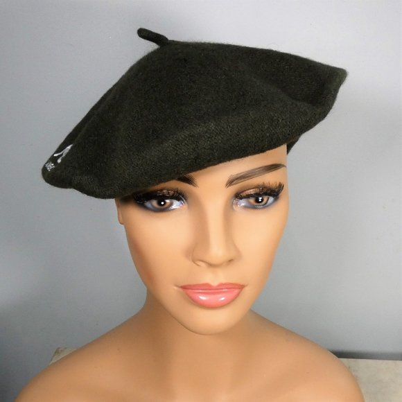 Stylish Fun Knit Beret Cap Hat Olive Green One Size Unisex